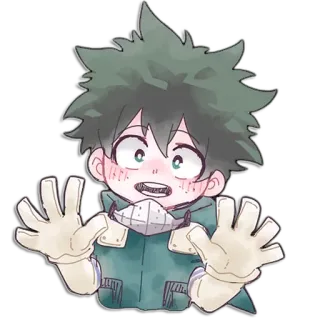 🤗 Izuku Midoriya My Hero Academia Anime, Manga, My Hero Academia, Izuku Midoriya, Deku, Sticker, Dessin animé whatsapp sticker