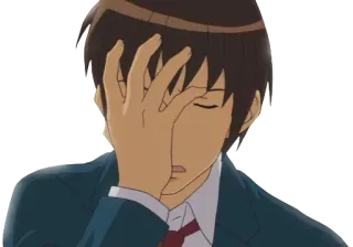 😑 Anime, Facepalm, Decepción, Vergüenza, Frustración telegram sticker