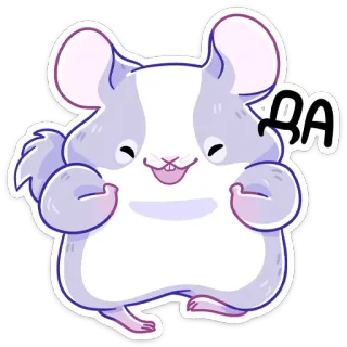 👍 ДА chinchila, fofo, animal, adesivo, roedor whatsapp sticker