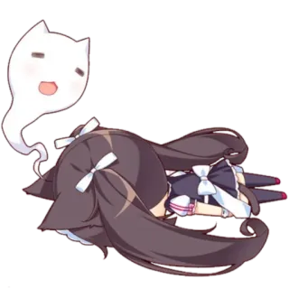 😴 Anime, Kawaii, Carino, Dormire, Gatto, Fantasma telegram sticker
