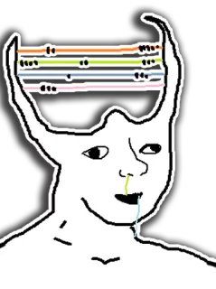 🤤 Mème, Wojak, Cerveau, Drôle, Personnage, Dessin telegram sticker