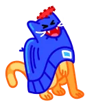 😂 猫, 動物, 漫画, 青, オレンジ, ネコ telegram sticker