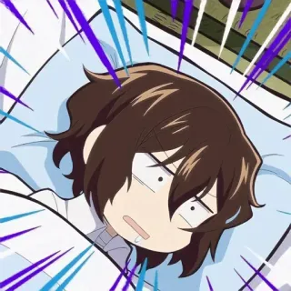 ⛓ Anime, Charakter, Cartoon, Schlaf, Ausdruck, müde whatsapp sticker