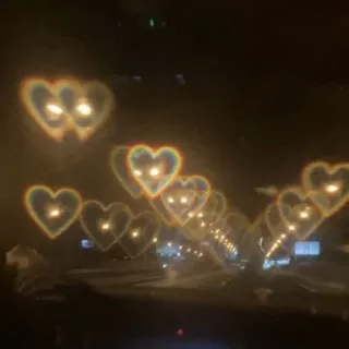 ❤️ heart, bokeh, lights, night, driving, road telegram sticker