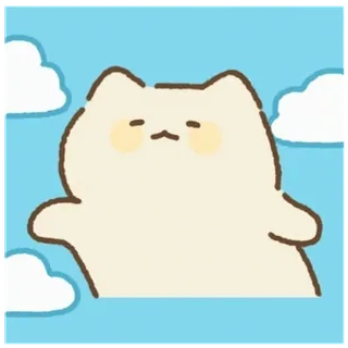 💬 cat, clouds, sky, cute, cartoon, animal, sticker whatsapp sticker