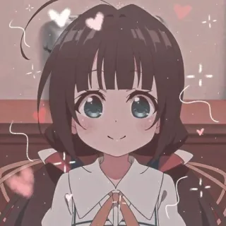 💗 Anime, Chica, Linda, Kawaii, Dibujo animado, Personaje, Corazones telegram sticker
