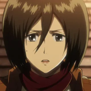 🥀 Mikasa Ackerman Attack on Titan anime, character, mikasa, attack on titan, aot telegram sticker