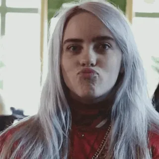 💚 Billie Eilish Billie Eilish, cantante, popstar, celebrità, ritratto telegram sticker