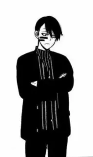 😐 Anime, Manga, Personnage, Emo, Noir et blanc telegram sticker