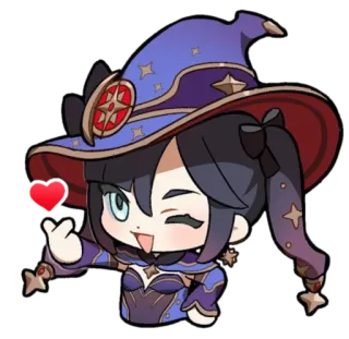⭐️ Mona Genshin Impact Mona, Genshin Impact, anime, sticker, cute, video game, astrologer telegram sticker