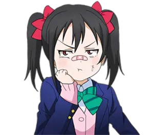 💢 Nico Yazawa Love Live! 애니메이션, 여자, 화난, 교복, 니코 야자와, 러브라이브! telegram sticker