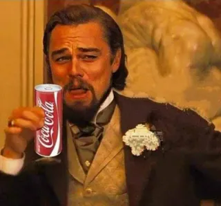 🍺 Leonardo DiCaprio leonardo dicaprio, coca-cola, meme, party telegram sticker