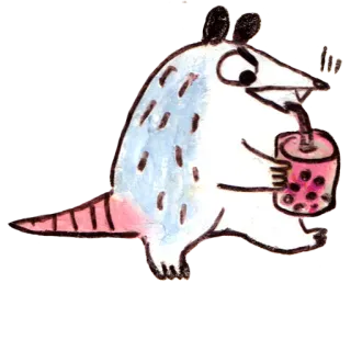 🧋 hrrr opos, bubble tea, słodki, zwierzę, rysunek telegram sticker