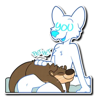 🐶 you pet pet otter, dog, petting, cute, animal telegram sticker