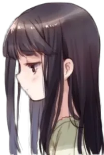 😐 动漫, 女孩, 悲伤, 漫画, 卡通, 角色 telegram sticker
