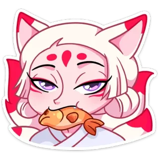 🐠 アニメ, 狐, 漫画, かわいい, ステッカー, 可愛い, 動物, 魚 telegram sticker