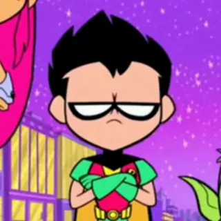 😒 Robin Teen Titans Go! Cartone animato, Teen Titans, Robin, Supereroe telegram sticker