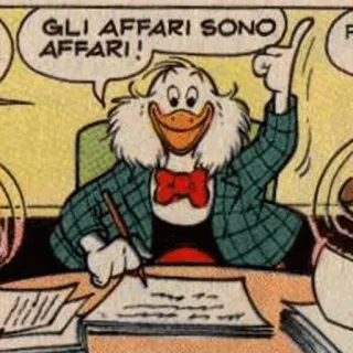 💪 GLI AFFARI SONO AFFARI! Dessin animé, Canard, Affaires, Italien telegram sticker