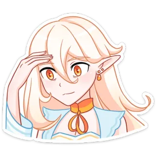 🤦‍♀️ Anime, Elf, Weiblich, Verwirrt, Cartoon whatsapp sticker