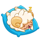 😴 Z ovelha, dormindo, desenho animado, travesseiro, fofo, sonho, animal telegram sticker