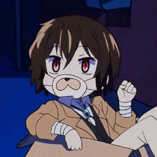 🥀 Dazai Osamu Bungou Stray Dogs Anime, Bungou Stray Dogs, Dazai Osamu, Chibi, Niedlich, Bandagen whatsapp sticker