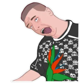 😜 pria, terkejut, kaget, potret, kartun, ekspresi wajah telegram sticker