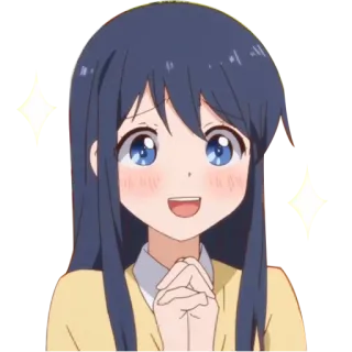 😍 anime, girl, cartoon, cute, smiling telegram sticker