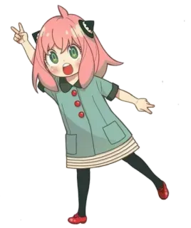 ✌️ Anya Forger Spy × Family anime, spy family, anya forger, cartoon, child, peace sign telegram sticker