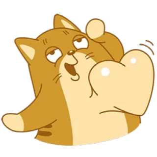❤️ gatto, animale, cartone animato, adesivo, divertente telegram sticker