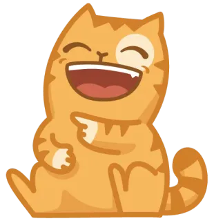 😃 cat, laughing, happy, animal, orange telegram sticker