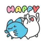 👯 HAPPY happy, cartoon, cute, animal, fun, positive telegram sticker