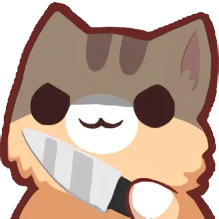 🔪 แมว, มีด, สัตว์, การ์ตูน, อาวุธ telegram sticker