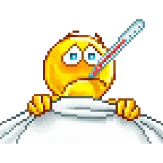 🤧 病気, 絵文字, 体温計, 悲しい, 病 telegram sticker