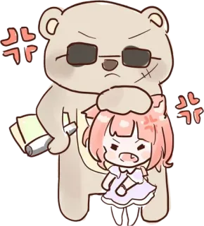 😡 стикер, злой, медведь, аниме, мультфильм telegram sticker