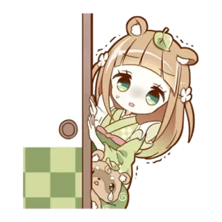 🌟 Anime, Niedlich, Mädchen, Chibi, Bär telegram sticker
