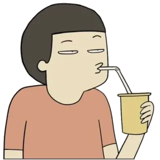 😂 cartone animato, bevanda, cannuccia, bibita, personaggio, illustrazione telegram sticker