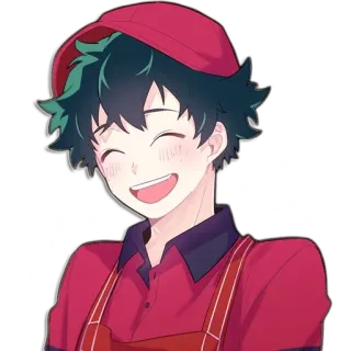 😆 Izuku Midoriya My Hero Academia Anime, Garçon, Sourire, Héros, Animation whatsapp sticker