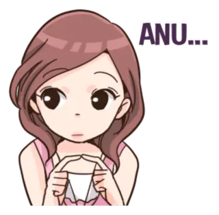 😶 ANU... Mädchen, Cartoon, Anime, niedlich, Ausdruck, Figur telegram sticker