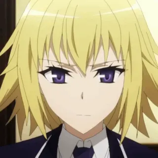 💭 Anime, Karakter, Blond haar, Paarse ogen telegram sticker
