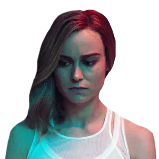 😒 Carol Danvers 卡罗尔·丹弗斯, 惊奇队长, 女性, 脸, 英雄, 漫威 telegram sticker