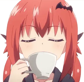 😌 Satania Gabriel DropOut Anime, Dziewczyna, Demon, Słodkie, Herbata, Satania, Gabriel Dropout telegram sticker