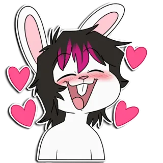 🥰 rabbit, furry, happy, hearts, love, cartoon, anime, cute telegram sticker