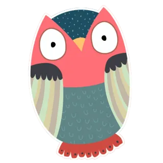 😰 sowa, zwierzę, ptak, słodki, kreskówka, naklejka telegram sticker