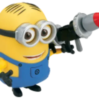 😄 Minion Minion, Kartun, Karakter, Pistol, Rudal telegram sticker