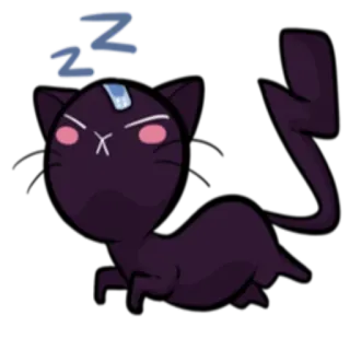 😴 ZZZ แมว, นอนหลับ, สัตว์, น่ารัก, การ์ตูน telegram sticker