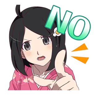 ❌ NO 아니오, 거절, 거부, 애니메이션, 캐릭터, 표정, 부정적 telegram sticker
