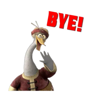 🖐 Mr. Ping Kung Fu Panda BYE! kung fu panda, mr. ping, goose, bye, wave telegram sticker