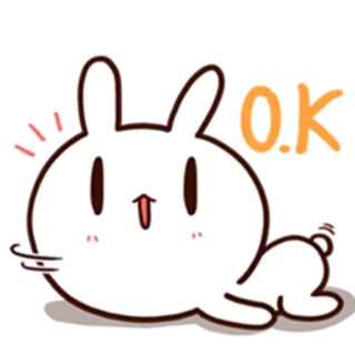 👍 O.K süß, tier, hase, häschen, ok telegram sticker
