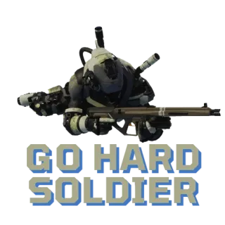 🤩 GO HARD SOLDIER robô, soldado, futurista, arma, máquina, combate telegram sticker