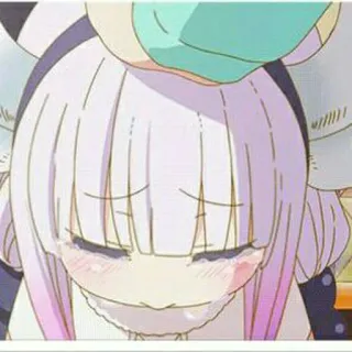 😭 Kanna Kamui Miss Kobayashi's Dragon Maid anime, dragon, crying, kanna, kawaii, tearful whatsapp sticker
